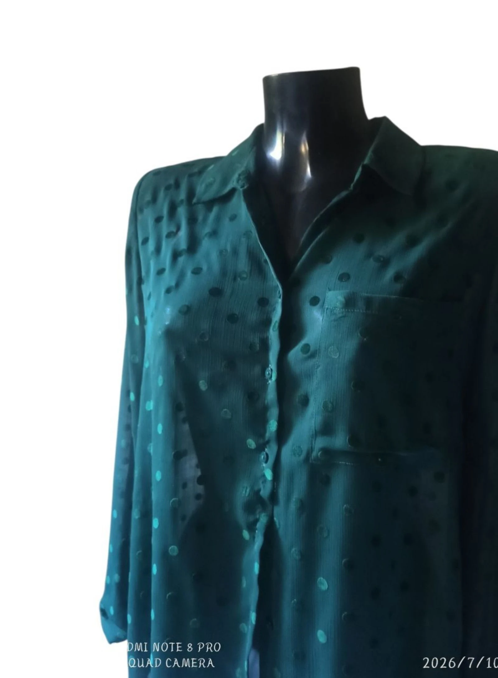 Blusa camisera verde esmeralda – photo 6
